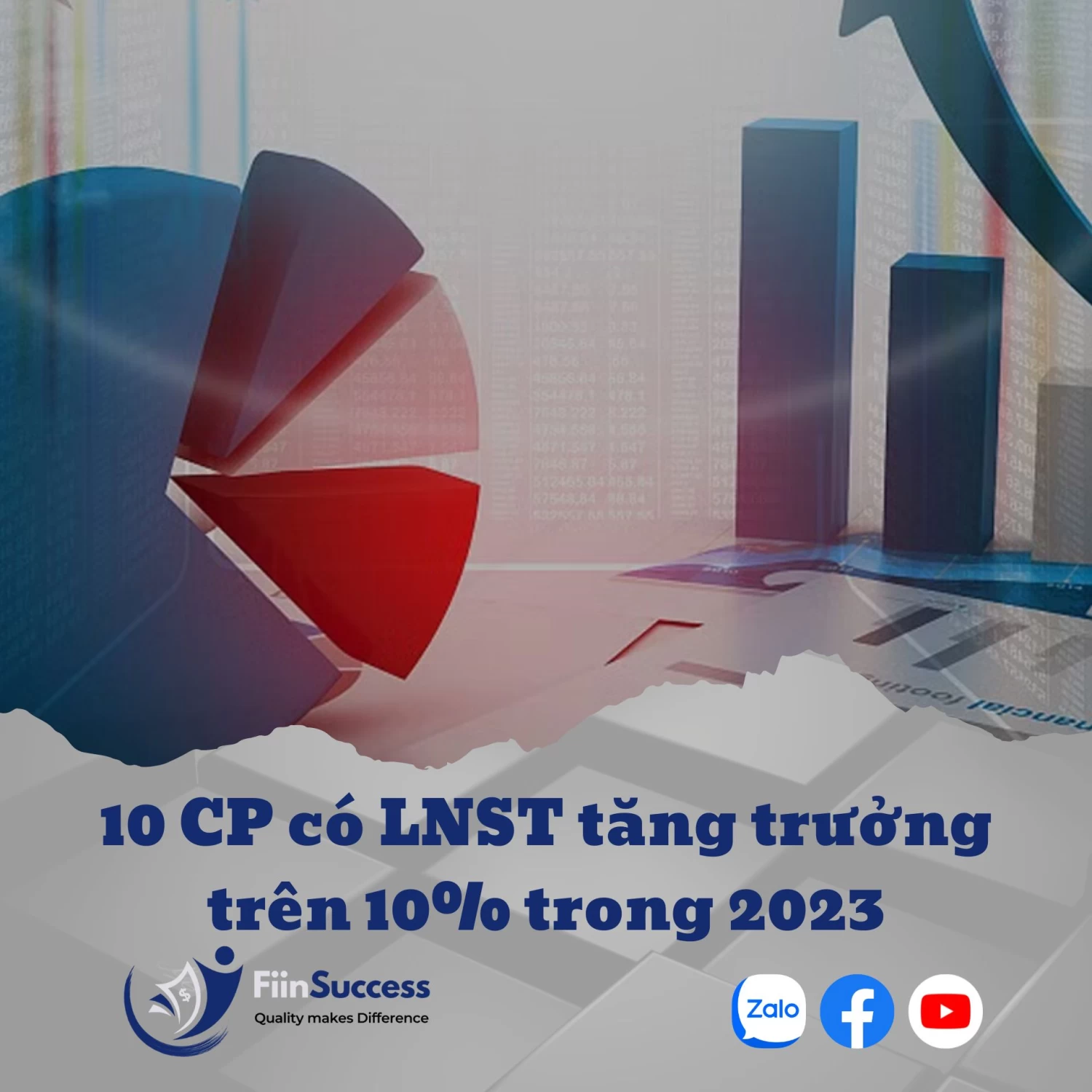 10 Cổ phiếu có LNST tăng trưởng trên 10% trong năm 2023