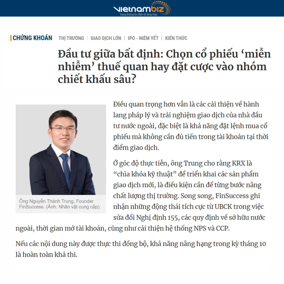 FinSuccess - Đầu tư giữa bất định: Chọn cổ phiếu ‘miễn nhiễm’ thuế quan hay đặt cược vào nhóm chiết khấu sâu?